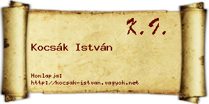 Kocsák István névjegykártya